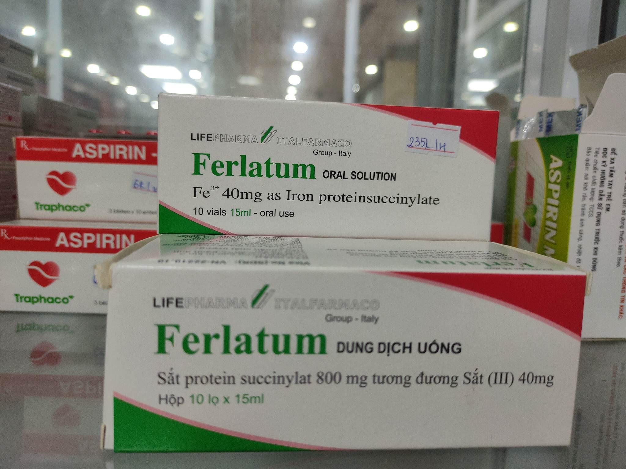 Dung dịch uống ferlatum phòng ngừa và điều trị thiếu sắt, folat