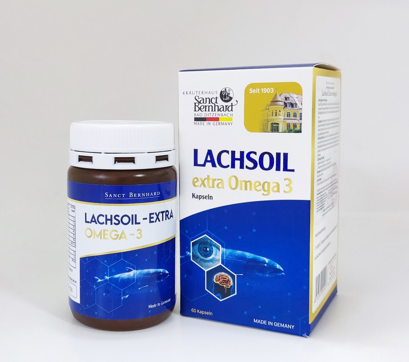 Viên uống sáng mắt, bảo vệ tim mạch Lachsoil Extra Omega 3
