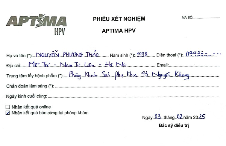 Aptima HPV, ung thư cổ tử cung, tầm soát ung thư cổ tử cung, tầm soát ung thư cổ tử cung bằng Aptima HPV